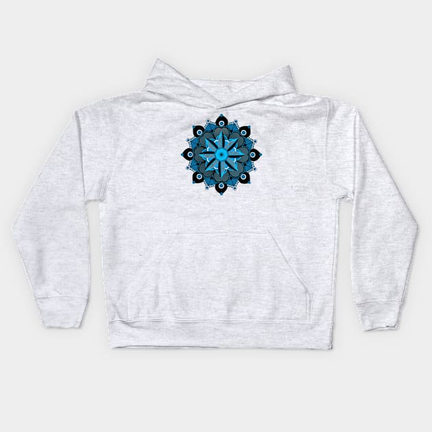 Blue Mandala Pattern, Bluedana Kids Hoodie by FreeSpiritMeg